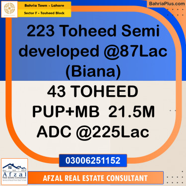 10 Marla Residential Plot for Sale in Sector F - Tauheed Block -  Bahria Town, Lahore - (BP-213769)