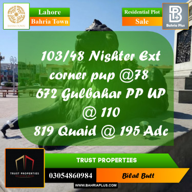 Residential Plot for Sale in Bahria Town, Lahore - (BP-213847)
