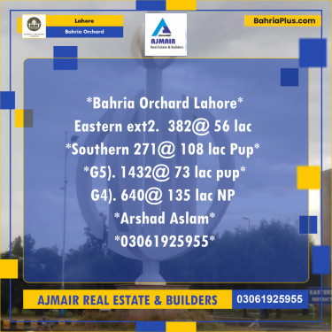 Residential Plot for Sale in Bahria Orchard, Lahore - (BP-213962)