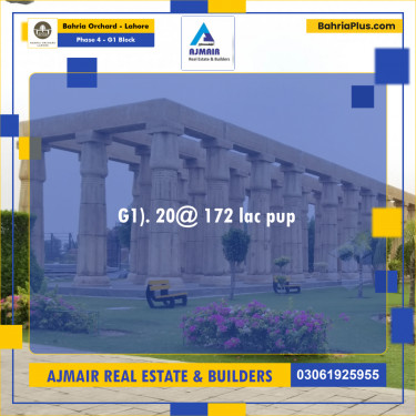 Residential Plot for Sale in Phase 4 - G1 Block -  Bahria Orchard, Lahore - (BP-213969)