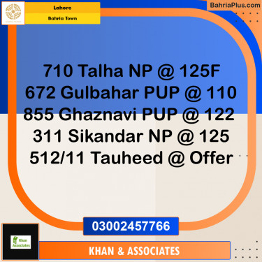 Residential Plot for Sale in Bahria Town, Lahore - (BP-214146)