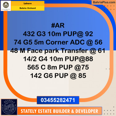 Residential Plot for Sale in Bahria Orchard, Lahore - (BP-214157)