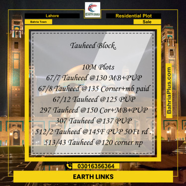 Residential Plot for Sale in Bahria Town, Lahore - (BP-214194)