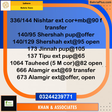 Residential Plot for Sale in Bahria Town, Lahore - (BP-214203)