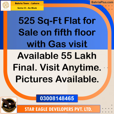 525 Sq. Ft. Residential Plot for Sale in Sector D - AA Block -  Bahria Town, Lahore - (BP-214219)