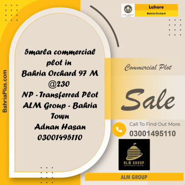 Commercial Plot for Sale in Bahria Orchard, Lahore - (BP-214224)