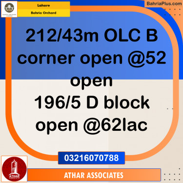 Residential Plot for Sale in Bahria Orchard, Lahore - (BP-214244)