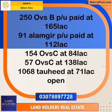 Residential Plot for Sale in Bahria Town, Lahore - (BP-214283)