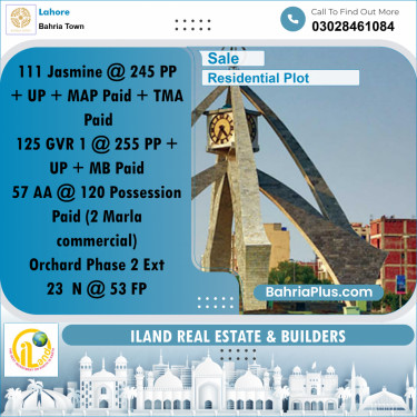 Residential Plot for Sale in Bahria Town, Lahore - (BP-214320)
