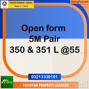 5 Marla Residential Plot for Sale in Phase 2 - L Block -  Bahria Orchard, Lahore - (BP-214327)