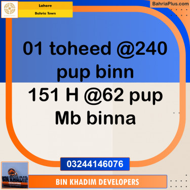 Residential Plot for Sale in Bahria Town, Lahore - (BP-214395)