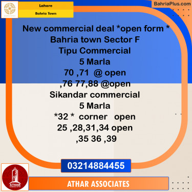 5 Marla Commercial Plot for Sale in Bahria Town, Lahore - (BP-214464)