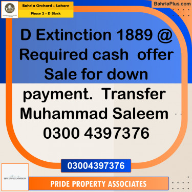 5 Marla Residential Plot for Sale in Phase 2 - D Block -  Bahria Orchard, Lahore - (BP-214597)