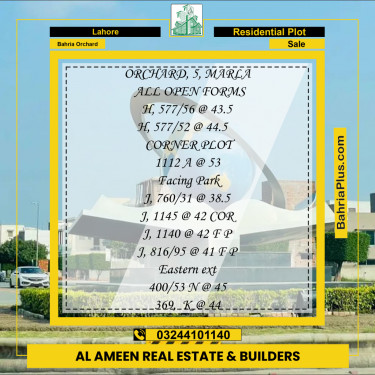 Residential Plot for Sale in Bahria Orchard, Lahore - (BP-214612)