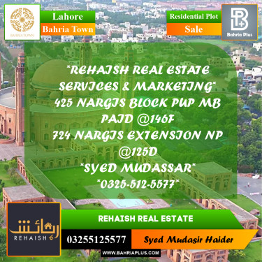 Residential Plot for Sale in Bahria Town, Lahore - (BP-214809)
