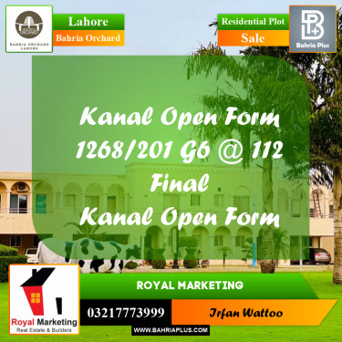 Residential Plot for Sale in Bahria Orchard, Lahore - (BP-214812)