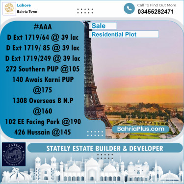 Residential Plot for Sale in Bahria Town, Lahore - (BP-214848)