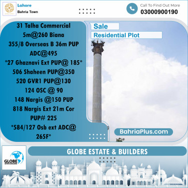 Residential Plot for Sale in Bahria Town, Lahore - (BP-214875)