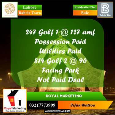 Residential Plot for Sale in Bahria Town, Lahore - (BP-214913)