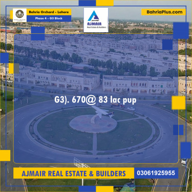Residential Plot for Sale in Phase 4 - G3 Block -  Bahria Orchard, Lahore - (BP-214976)