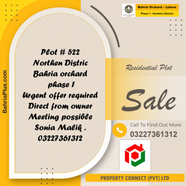 Residential Plot for Sale in Phase 1 - Northern District -  Bahria Orchard, Lahore - (BP-215008)