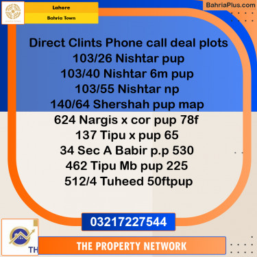 Residential Plot for Sale in Bahria Town, Lahore - (BP-215018)