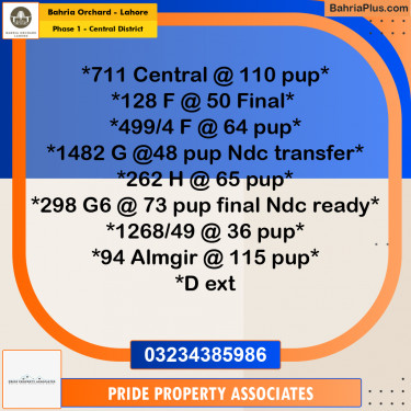 10 Marla Residential Plot for Sale in Phase 1 - Central District -  Bahria Orchard, Lahore - (BP-215094)
