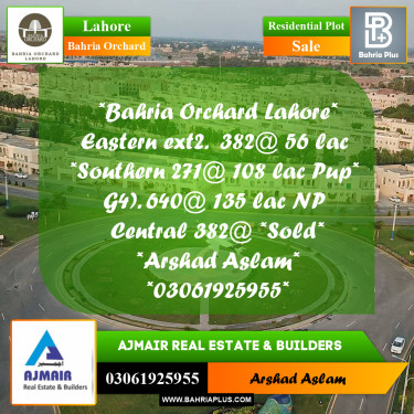 Residential Plot for Sale in Bahria Orchard, Lahore - (BP-215146)