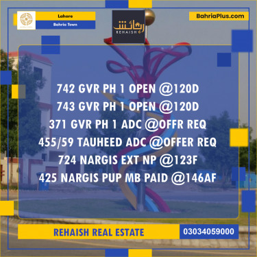 Residential Plot for Sale in Bahria Town, Lahore - (BP-215203)