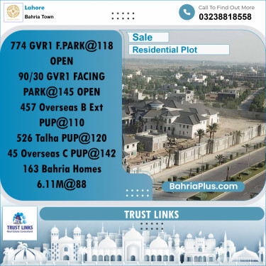 Residential Plot for Sale in Bahria Town, Lahore - (BP-215246)