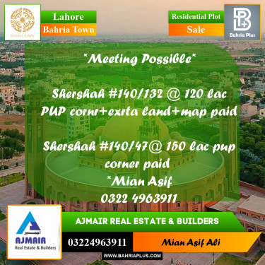 Residential Plot for Sale in Bahria Town, Lahore - (BP-215275)