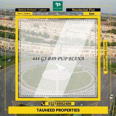 10 Marla Residential Plot for Sale in Phase 4 - G3 Block -  Bahria Orchard, Lahore - (BP-215292)
