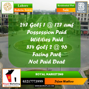Residential Plot for Sale in Bahria Town, Lahore - (BP-215421)