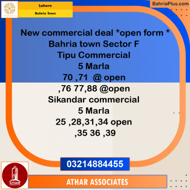 5 Marla Commercial Plot for Sale in Bahria Town, Lahore - (BP-215433)