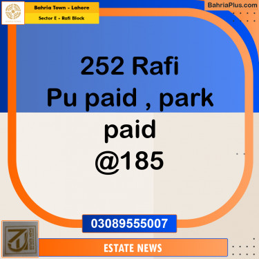 Residential Plot for Sale in Sector E - Rafi Block -  Bahria Town, Lahore - (BP-215513)