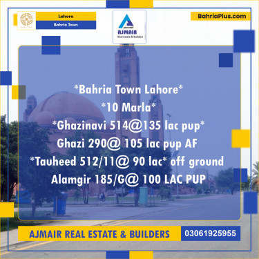 Residential Plot for Sale in Bahria Town, Lahore - (BP-215523)