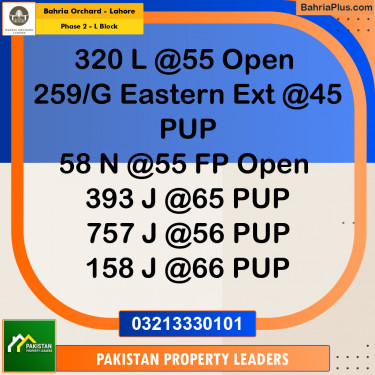 5 Marla Residential Plot for Sale in Phase 2 - L Block -  Bahria Orchard, Lahore - (BP-215565)