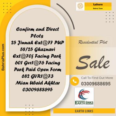 Residential Plot for Sale in Bahria Town, Lahore - (BP-215572)