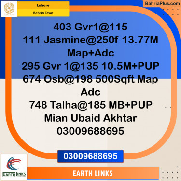 Residential Plot for Sale in Bahria Town, Lahore - (BP-215574)