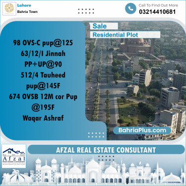 Residential Plot for Sale in Bahria Town, Lahore - (BP-215585)
