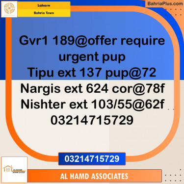 Residential Plot for Sale in Bahria Town, Lahore - (BP-215598)