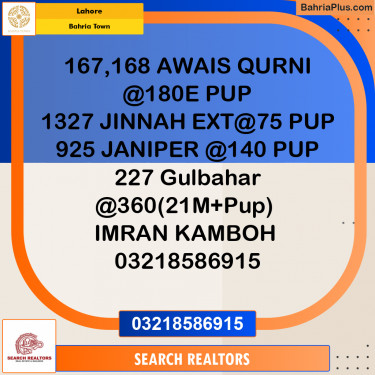 Residential Plot for Sale in Bahria Town, Lahore - (BP-215600)
