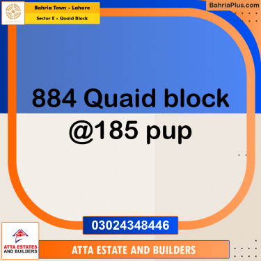 10 Marla Residential Plot for Sale in Sector E - Quaid Block -  Bahria Town, Lahore - (BP-215682)