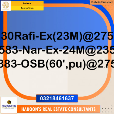 Residential Plot for Sale in Bahria Town, Lahore - (BP-215703)