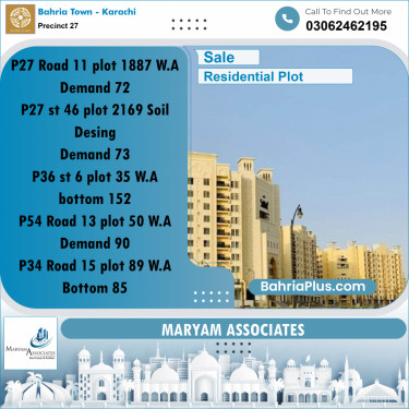 Residential Plot for Sale in Precinct 27 -  Bahria Town, Karachi - (BP-215740)