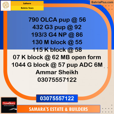 Residential Plot for Sale in Bahria Town, Lahore - (BP-215746)