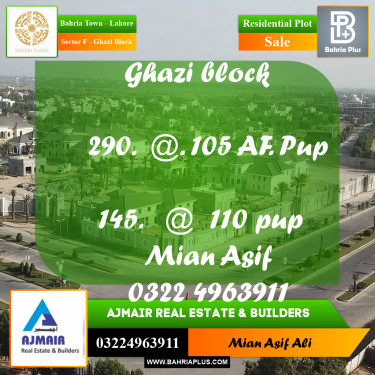 Residential Plot for Sale in Sector F - Ghazi Block -  Bahria Town, Lahore - (BP-215756)