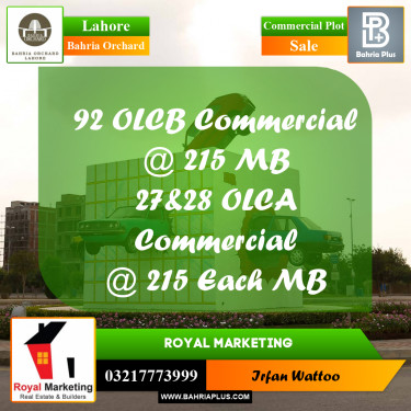 Commercial Plot for Sale in Bahria Orchard, Lahore - (BP-215785)