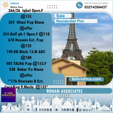 Residential Plot for Sale in Bahria Town, Lahore - (BP-215790)