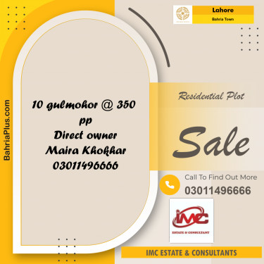 Residential Plot for Sale in Bahria Town, Lahore - (BP-215960)